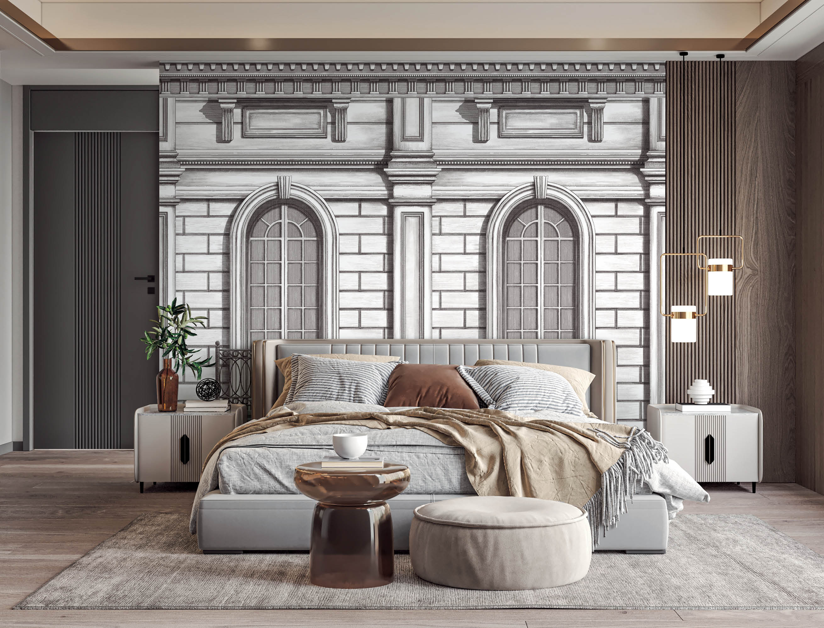 Interior Bedroom Wall Mockup - 3d Rendering, 3d Illustration; Shutterstock ID 1965395965; purchase_order: -; job: -; client: -